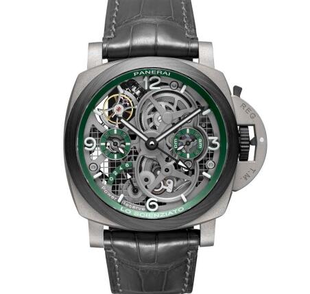 Panerai Luminor Lo Scienzato Two Time Zones Replica Watches With Skeleton Dials