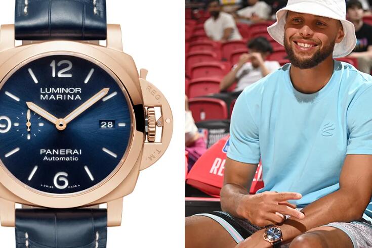 Steph Curry Just Rocked High Quality UK Panerai Luminor Marina Goldtech Fake Watches Courtside At Summer League In Vegas